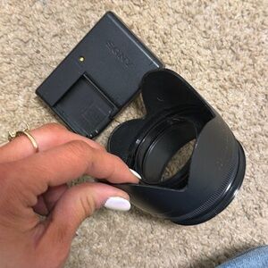 Sony Black Camera Lens with Charger